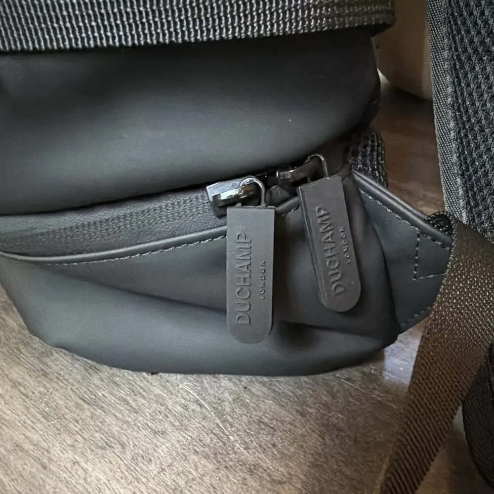 Duchamp London Black Laptop Backpack Rubberized Commuter Travel MSRP $205